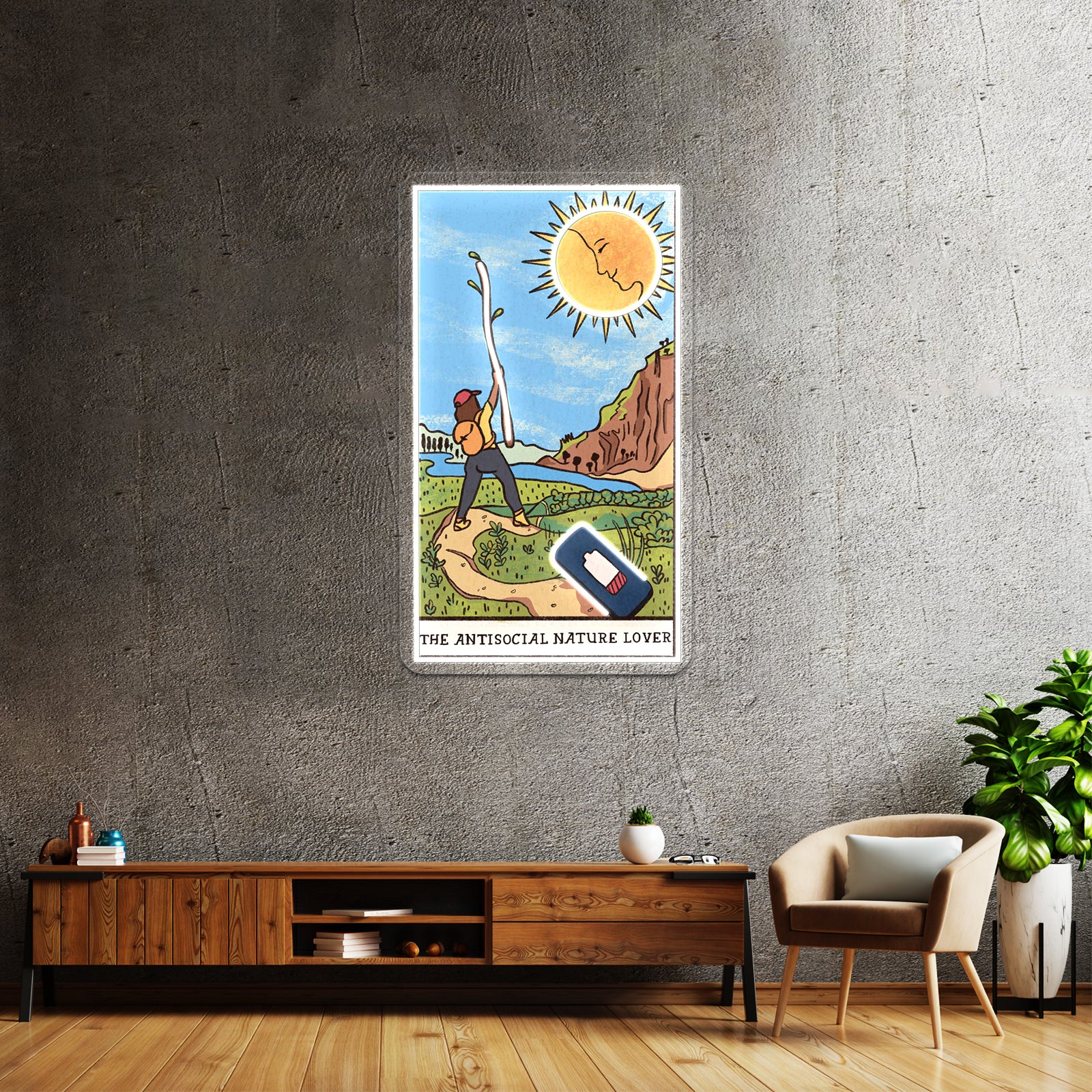 The Anti Social Nature Lover Tarot Card Neon Sign Artwork For Neon Bar Signs | Shineneon