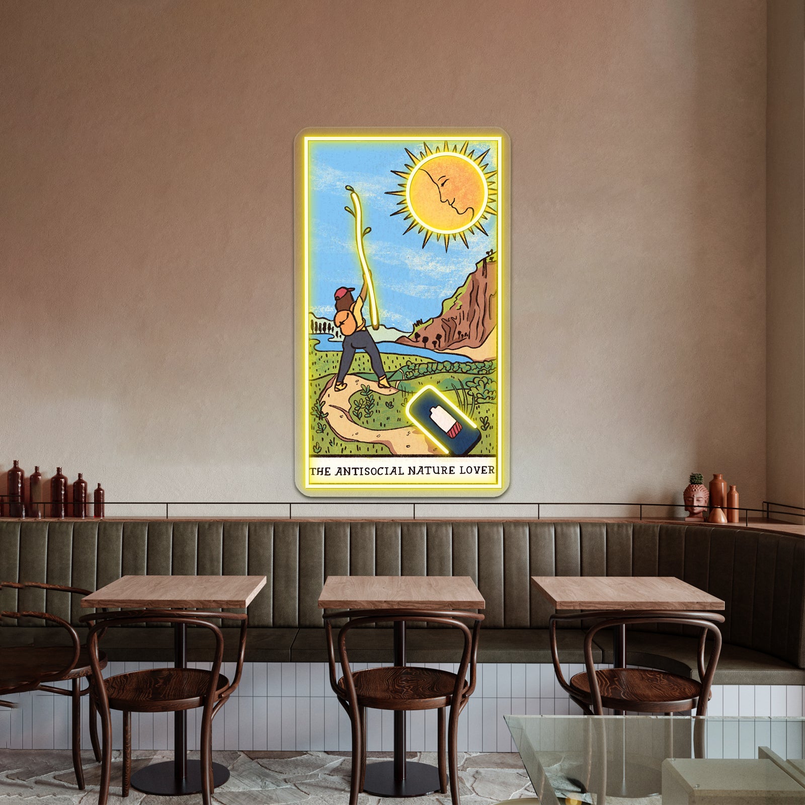 The Anti Social Nature Lover Tarot Card Neon Sign Artwork For Neon Bar Signs | Shineneon