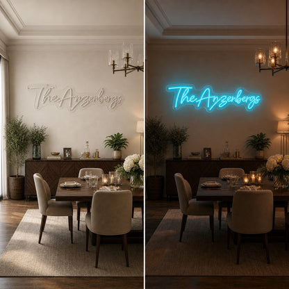 The Anzenbergs LED Neon Sign Garage Man Cave Neon Sign day and night comparison