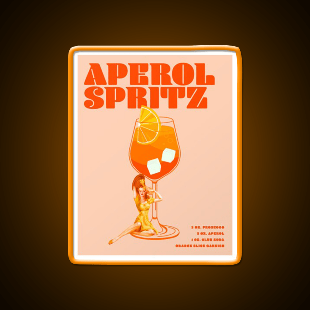 The Aperol Spritz Cocktail Party Drink Tequila Led Neon Sign Rgb Color - Shineneon