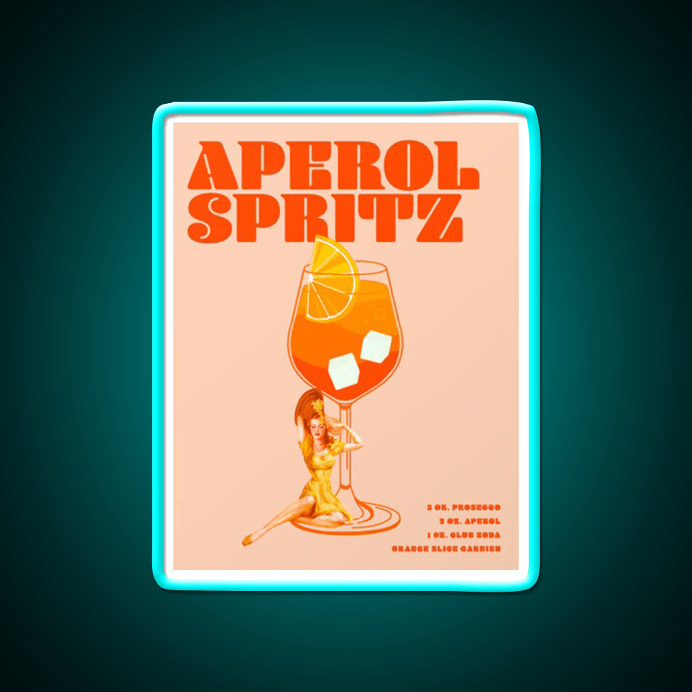 The Aperol Spritz Cocktail Party Drink Tequila Led Neon Sign Rgb Color - Shineneon
