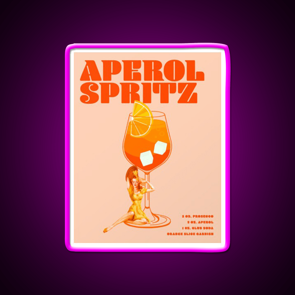 The Aperol Spritz Cocktail Party Drink Tequila Led Neon Sign Rgb Color - Shineneon