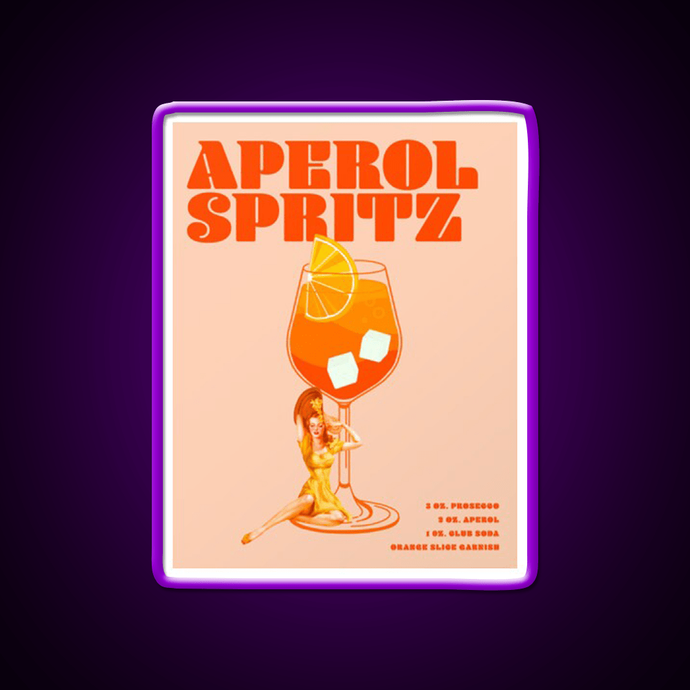 The Aperol Spritz Cocktail Party Drink Tequila Led Neon Sign Rgb Color - Shineneon