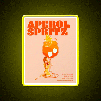 The Aperol Spritz Cocktail Party Drink Tequila Led Neon Sign Rgb Color - Custom LED neon sign front view