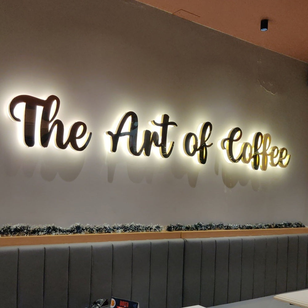 The Art Of Coffee 3D Backlit Channel Letters Led Light Sign