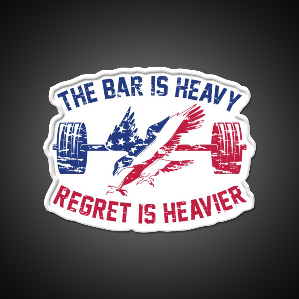 The Bar Is Heavy Regret Is Heavier Rwb Gym Fitness Led Neon Sign Rgb Color
