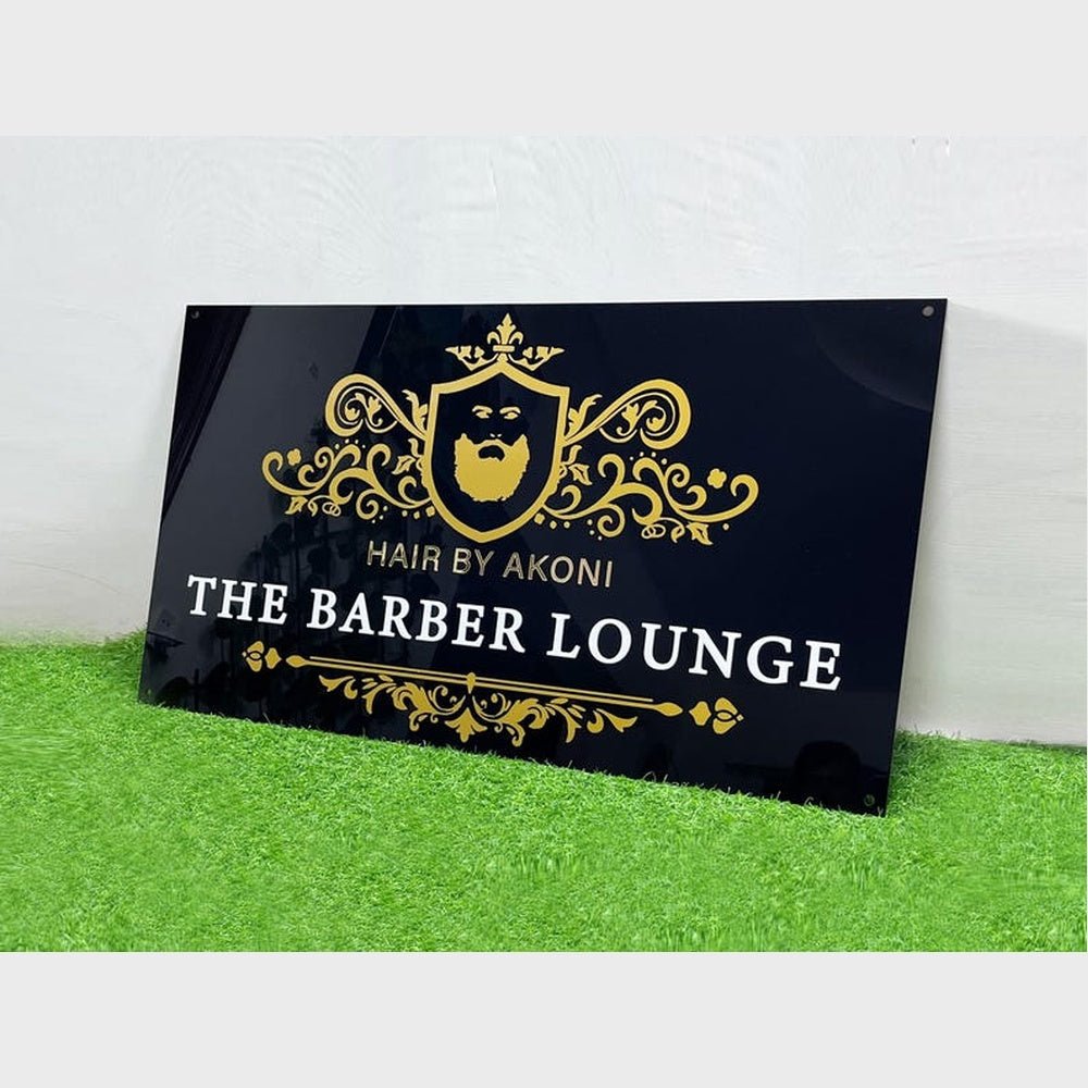The Barber Lounge Acrylic Business Logo Sign - Shineneon