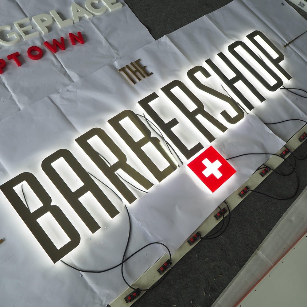 The Barber Shop 3D Backlit Letters Business Metal Led Sign - Shineneon