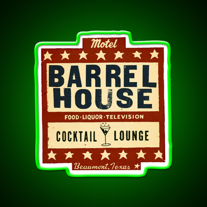 The Barrel House Motel Whiskey Drink Bar Led Neon Sign Rgb Color