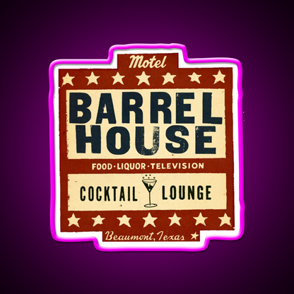 The Barrel House Motel Whiskey Drink Bar Led Neon Sign Rgb Color