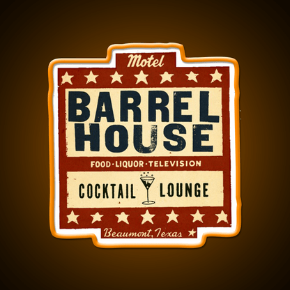 The Barrel House Motel Whiskey Drink Bar Led Neon Sign Rgb Color - Shineneon