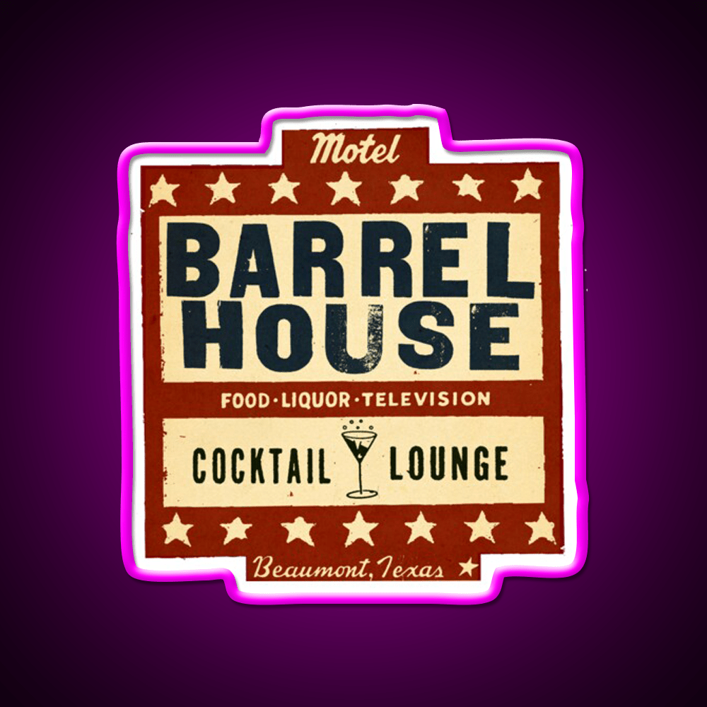 The Barrel House Motel Whiskey Drink Bar Led Neon Sign Rgb Color - Shineneon