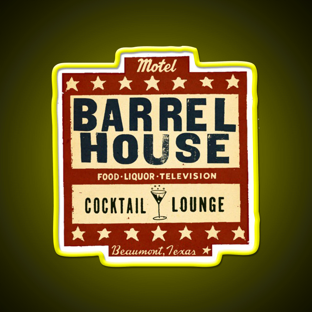 The Barrel House Motel Whiskey Drink Bar Led Neon Sign Rgb Color
