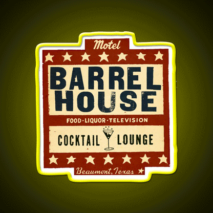 The Barrel House Motel Whiskey Drink Bar Led Neon Sign Rgb Color