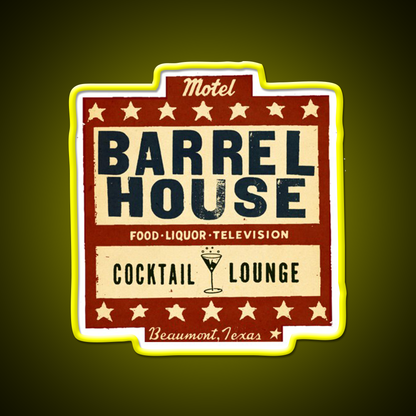 The Barrel House Motel Whiskey Drink Bar Led Neon Sign Rgb Color