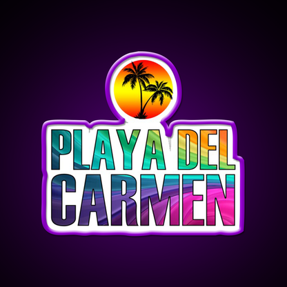 The Beach Playa Del Carmen Party Drink Tequila Led Neon Sign Rgb Color