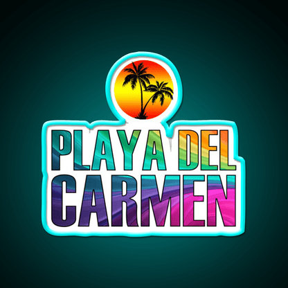 The Beach Playa Del Carmen Party Drink Tequila Led Neon Sign Rgb Color - Shineneon