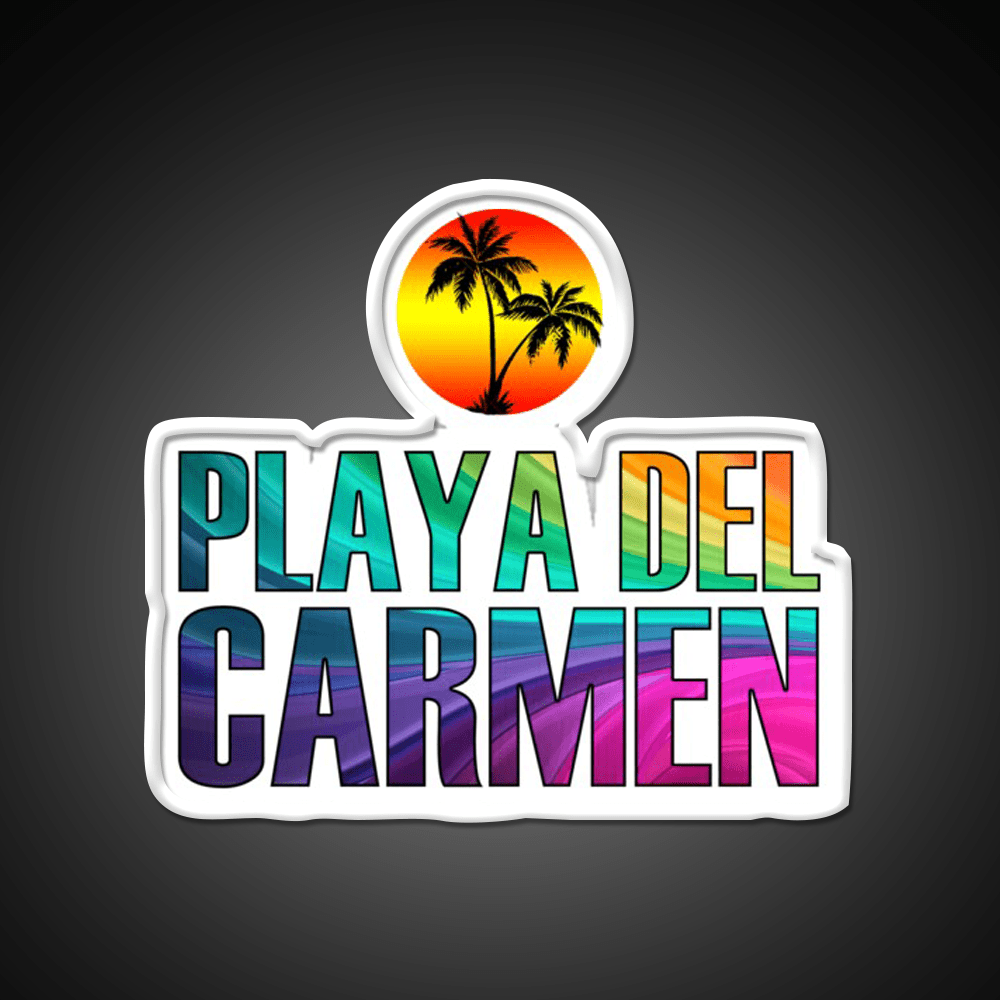 The Beach Playa Del Carmen Party Drink Tequila Led Neon Sign Rgb Color - Shineneon