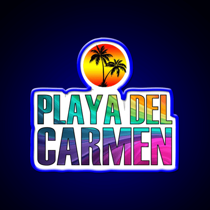The Beach Playa Del Carmen Party Drink Tequila Led Neon Sign Rgb Color - Shineneon