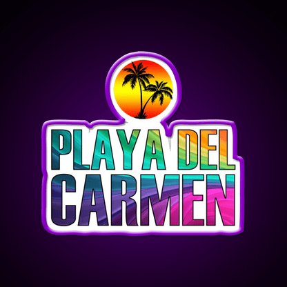 The Beach Playa Del Carmen Party Drink Tequila Led Neon Sign Rgb Color - Shineneon