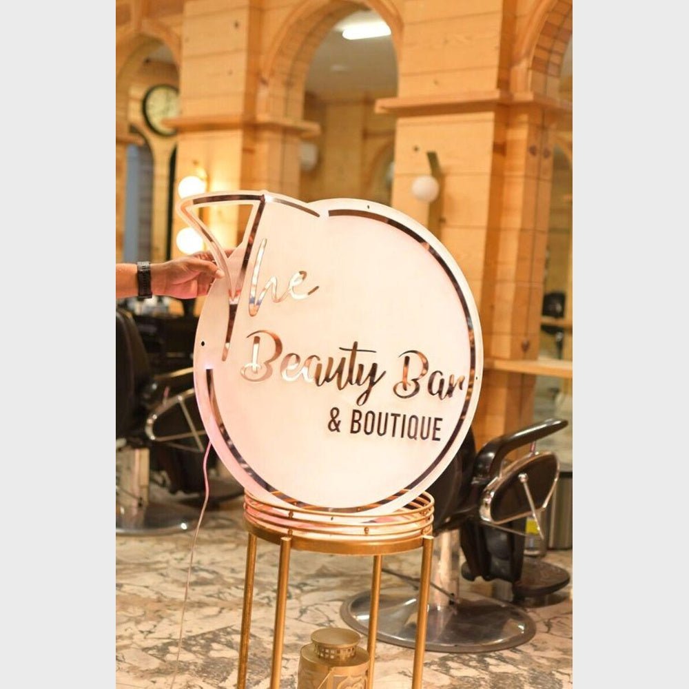 The Beauty Bar And Boutique Acrylic Business Logo Sign - Shineneon