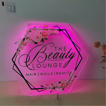 The Beauty Lounge Salon Acrylic Business Logo Sign - Shineneon
