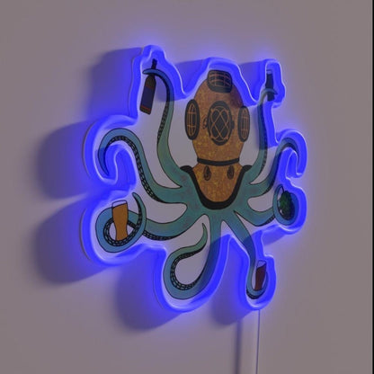 The Beer Loving Cephalopod Rgb Led Neon Sign - Shineneon