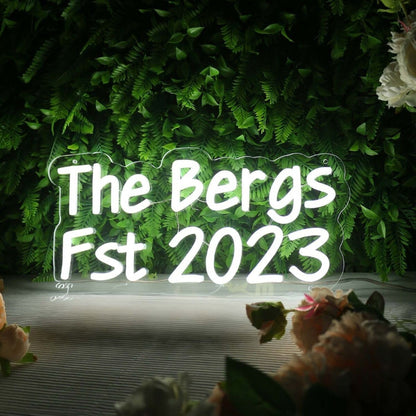 The Bergs Est 2023 White Led Neon Sign - Shineneon