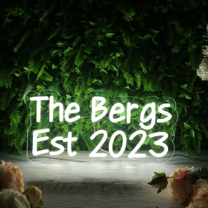 The Bergs Est 2023 White Led Neon Sign - Shineneon