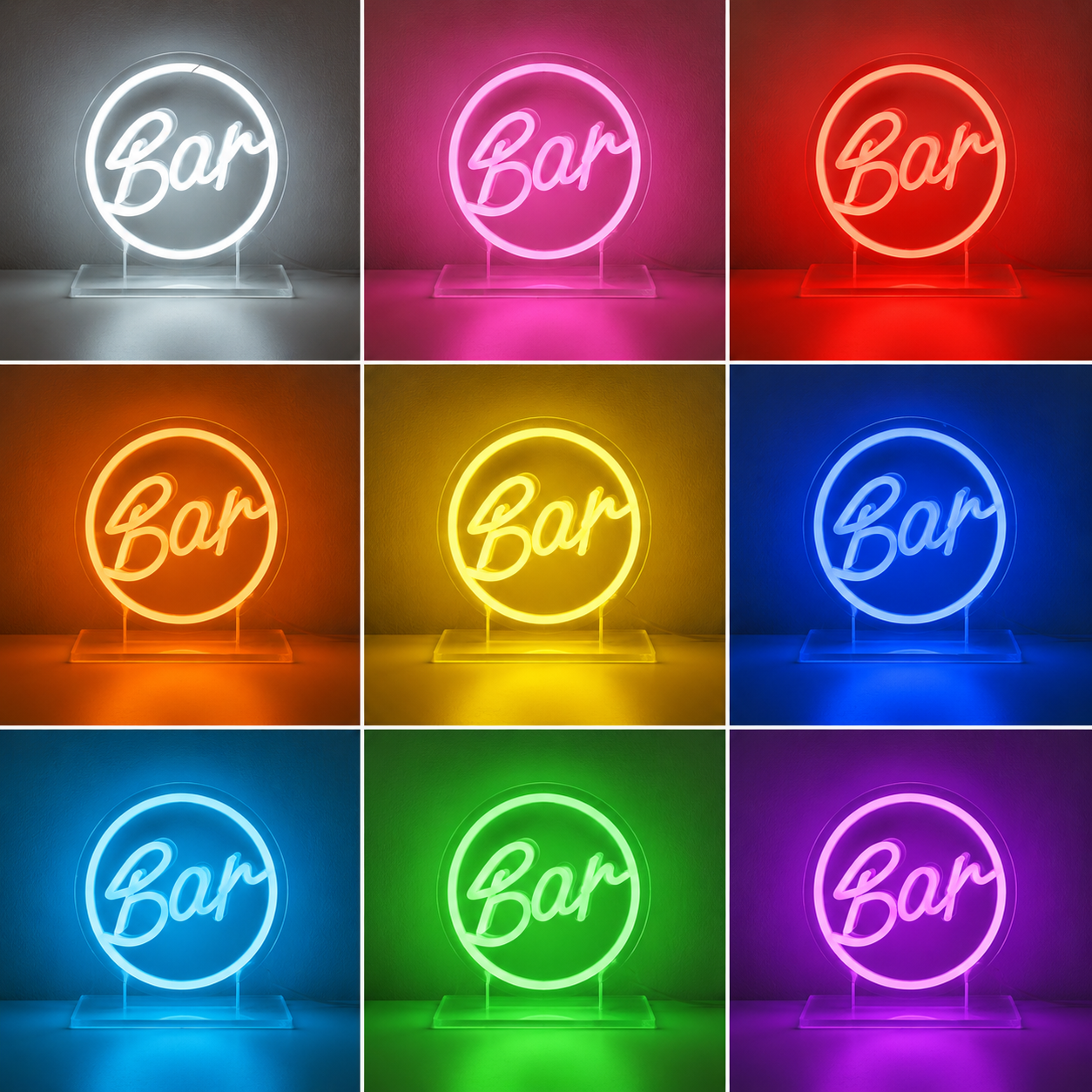 The Best Bar Cart Accessories To Entertain In Style LED Neon Sign color grid