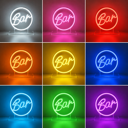 The Best Bar Cart Accessories To Entertain In Style LED Neon Sign color grid