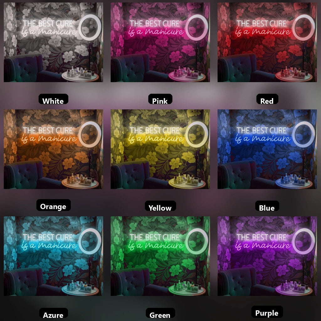 The Best Care Is A Manicure LED Neon Sign - 05 Color Grid