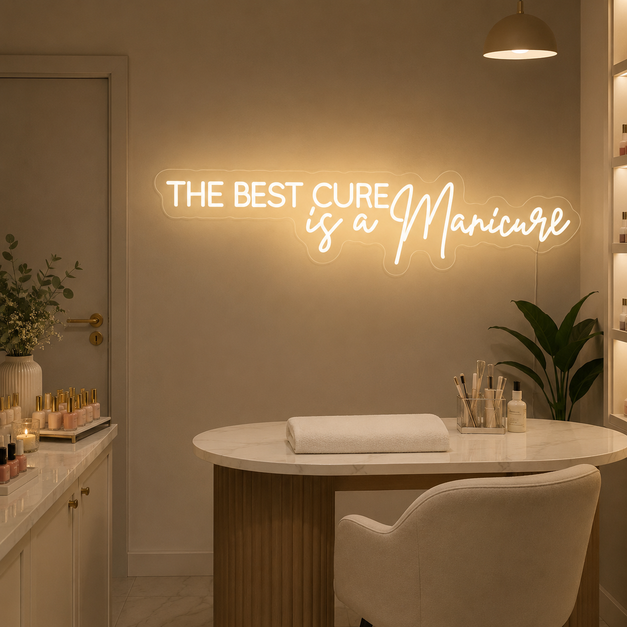 The Best Cure Is A Manicure LED Neon Sign Home Decor - 01 Original Product Image