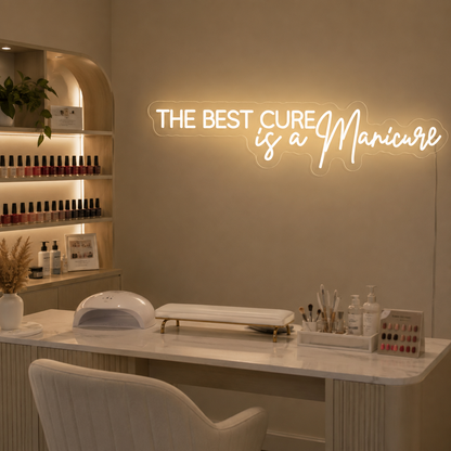 The Best Cure Is A Manicure LED Neon Sign Home Decor - 03 Real Lifestyle Scene