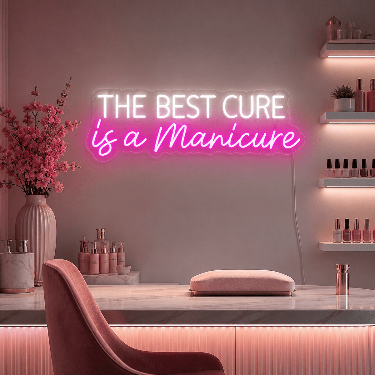 The Best Cure Is A Manicure LED Neon Sign Home Wall Art - Shineneon