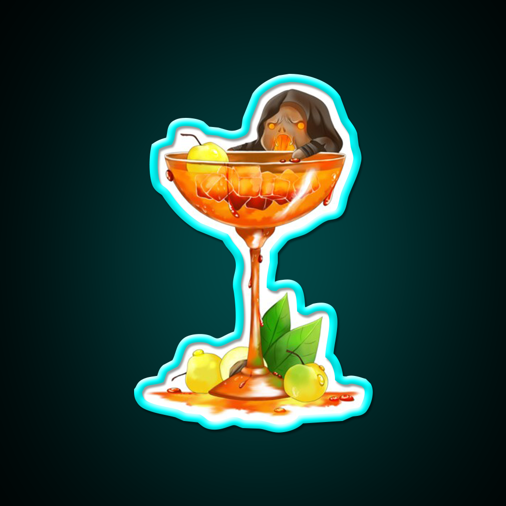 The Blights Shiny Plum Cocktail Bar Decor Led Neon Sign Rgb Color - Size and dimension reference