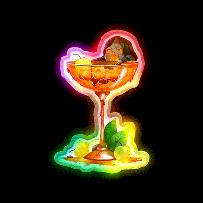 The Blights Shiny Plum Cocktail Bar Decor Led Neon Sign Rgb Color - LED neon sign close-up detail