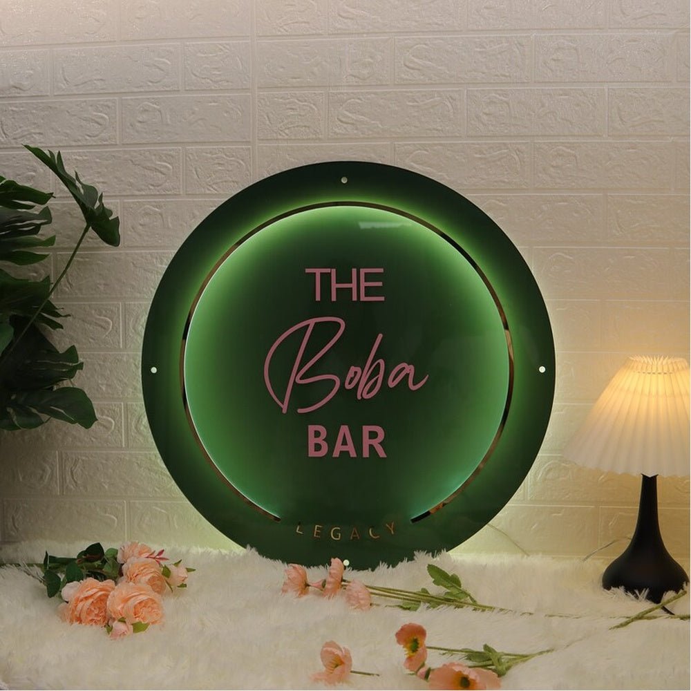 The Boba Bar Salon Acrylic Business Logo Sign - Shineneon