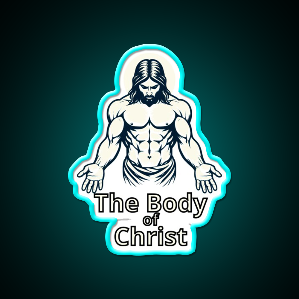 The Body Of Christ Christian Bodybuilding Gym Fitness Led Neon Sign Rgb Color
