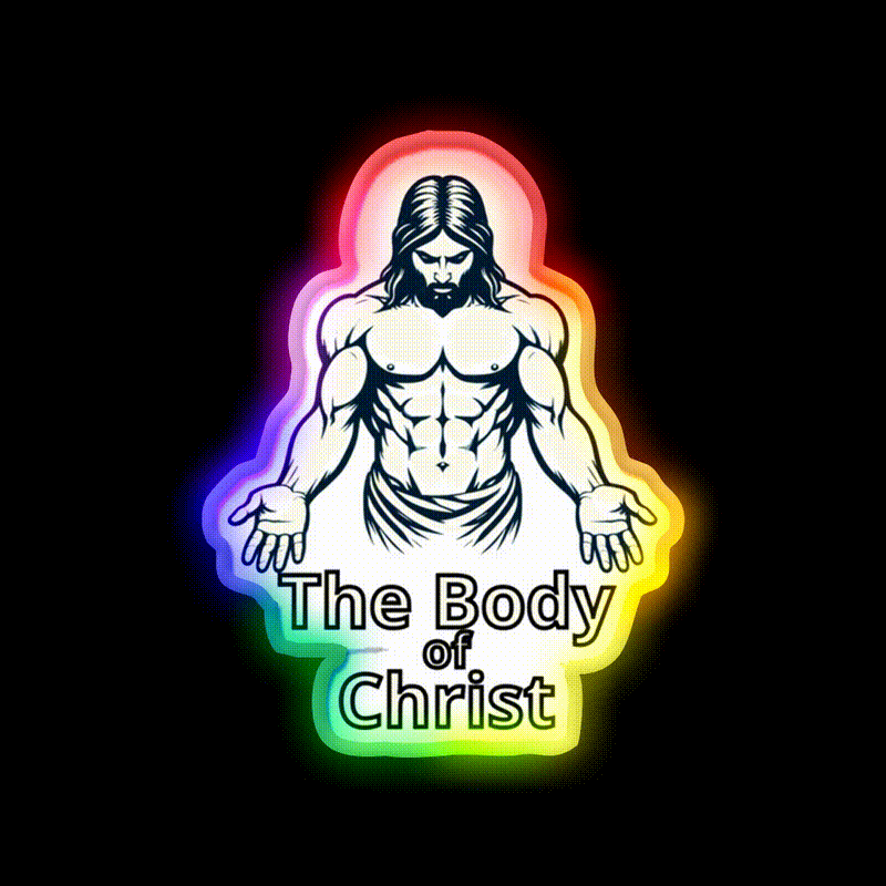 The Body Of Christ Christian Bodybuilding Gym Fitness Led Neon Sign Rgb Color
