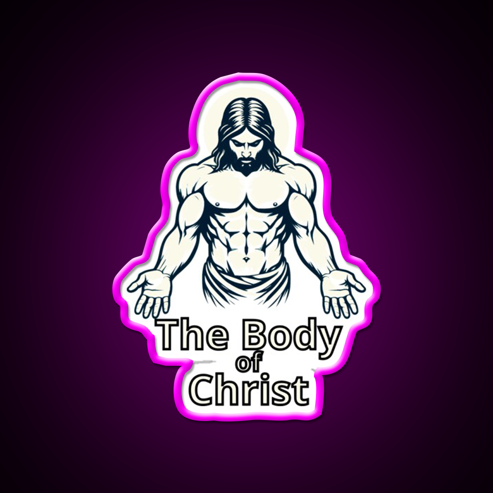 The Body Of Christ Christian Bodybuilding Gym Fitness Led Neon Sign Rgb Color