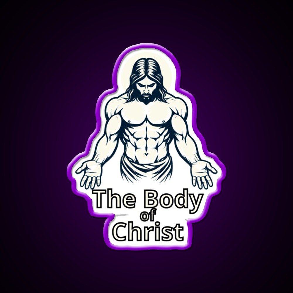 The Body Of Christ Christian Bodybuilding Gym Fitness Led Neon Sign Rgb Color