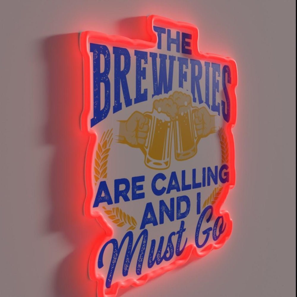 The Breweries Are Calling And I Must Go Beer Rgb Led Neon Sign - Shineneon