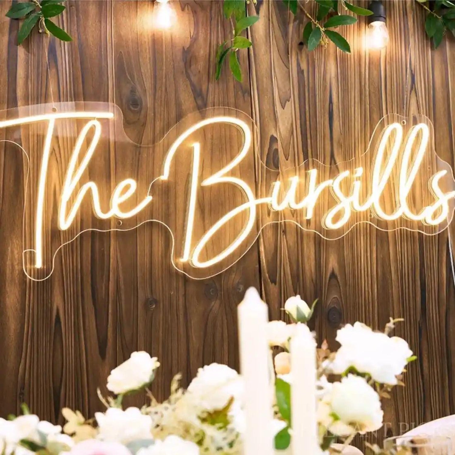 The Bursills Warm Yellow Script Led Neon Sign For Wedding Home Decor | Shineneon