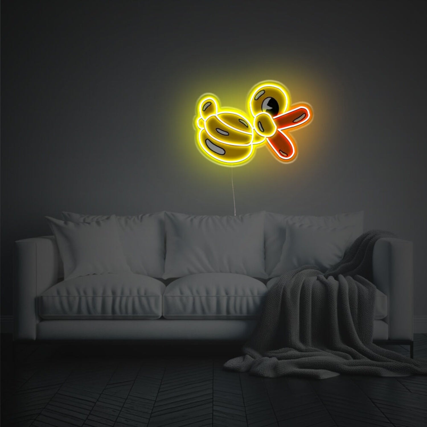 The Charming Yellow Duck Shaped Balloon Led Neon Acrylic Artwork | Shineneon