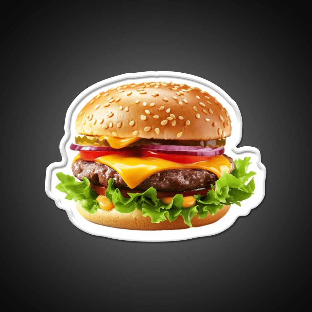 The Cheeseburger Fast Food Led Neon Sign For Burger Place Rgb Color - Shineneon