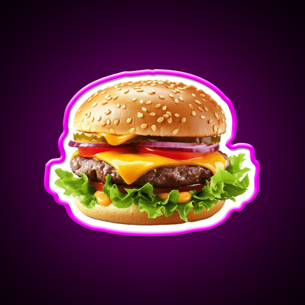 The Cheeseburger Fast Food Led Neon Sign For Burger Place Rgb Color - Shineneon