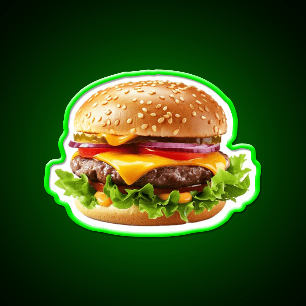 The Cheeseburger Fast Food Led Neon Sign For Burger Place Rgb Color - Shineneon