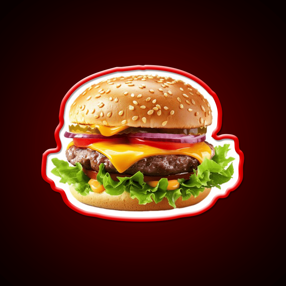 The Cheeseburger Fast Food Led Neon Sign For Burger Place Rgb Color - Shineneon