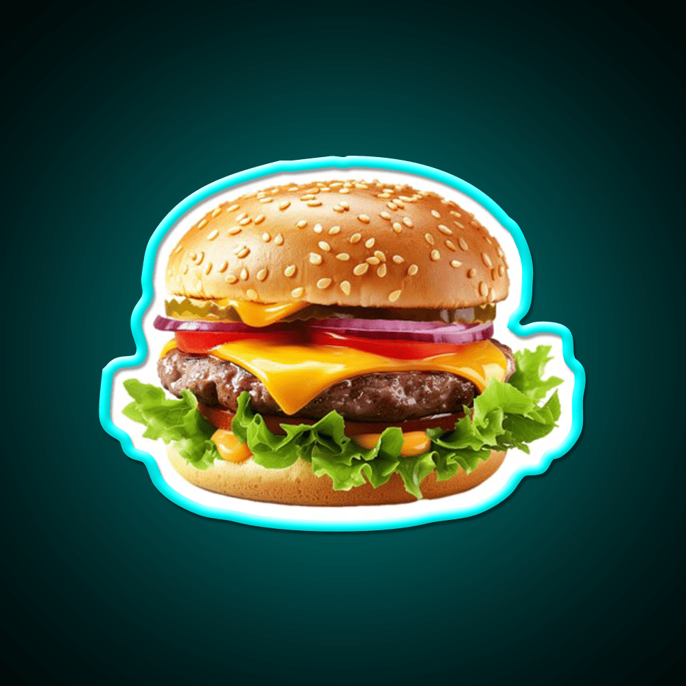 The Cheeseburger Fast Food Led Neon Sign For Burger Place Rgb Color - Shineneon